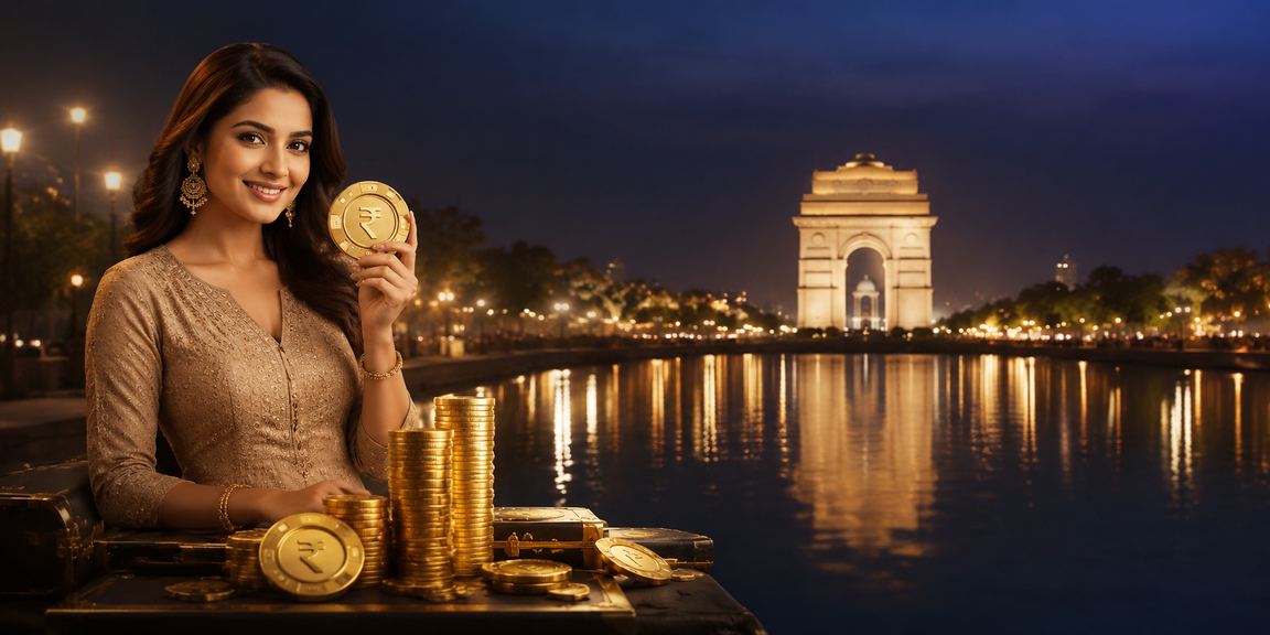 Delhi India Gate with lottery contextual background